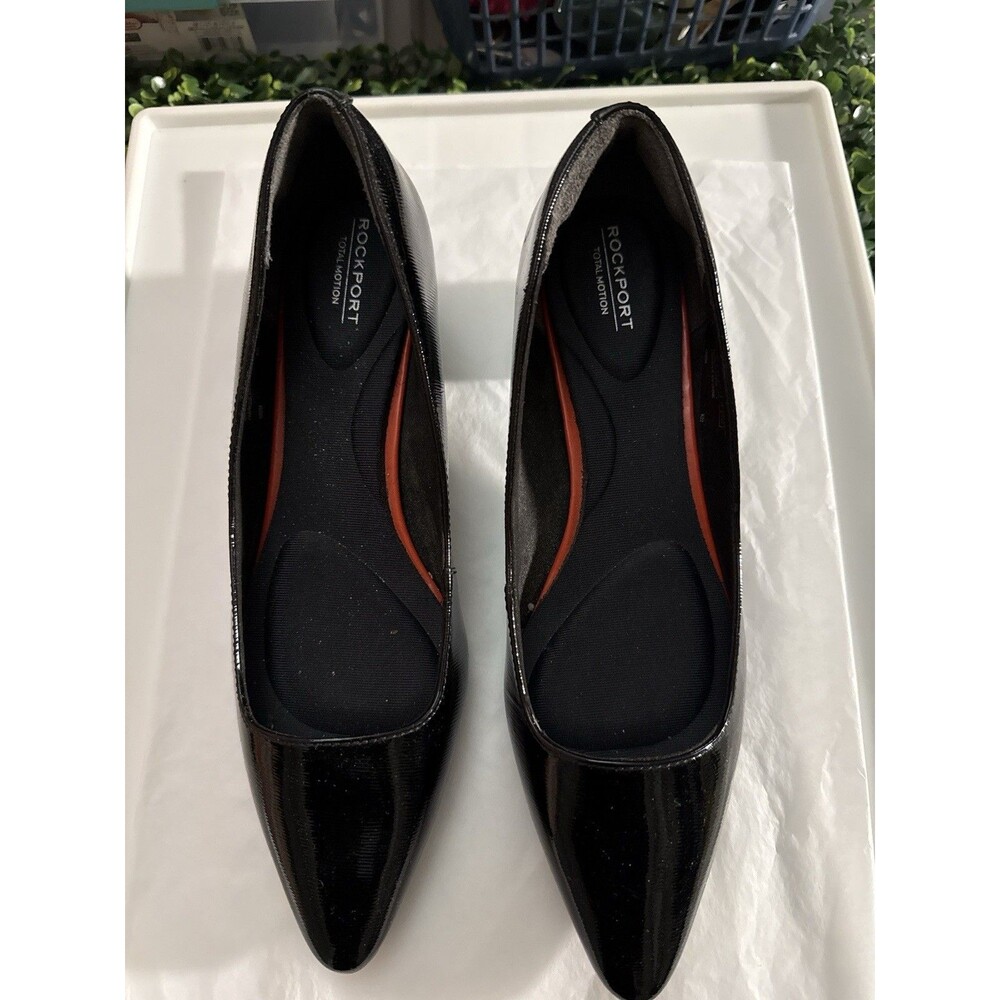 Rockport Total Motion Women's 7M Black Patent Leather Heels TruTech Comfort Pump